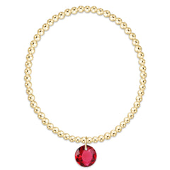 Classic Gold 3mm Bracelet - Reflection Charm - 07