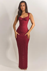 The Cinched Lace Maxi Set in Diamonte