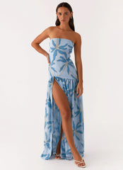 Eden Strapless Maxi Dress Blue