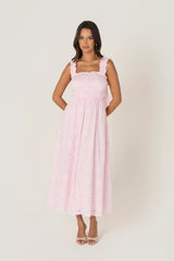Kleo Pink Emroidered Maxi Dress