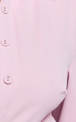 Wanda Mini Dress - Long Sleeve Faux Wrap Dress In Pink