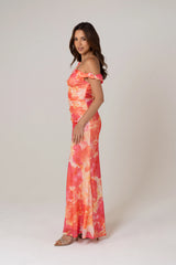 Lani Drop Shoulder Pink Maxi Dress