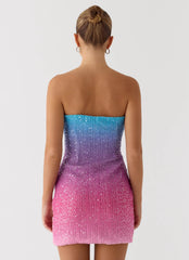 Step Closer Sequin Knit Mini Dress Pink