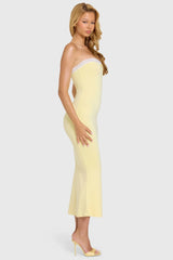 Modal Lace-Trim Midaxi Dress in Butter