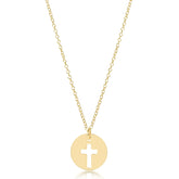 16" necklace gold - blessed gold disc