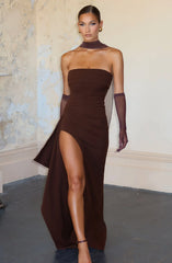 Zafira Maxi Dress - Plum Brown