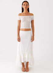 Alessandra Maxi Skirt - White