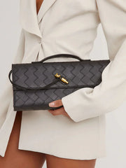 Woven Faux Suede Knot Bag