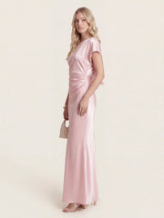 Captivating Presence Satin Cowl Back Maxi Dress