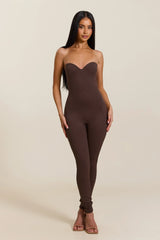 The Sculpt Jumpsuit in Brown