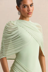 Magoria | Mint Mesh Round-Neck Cape
