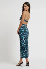 Martinez Dress - Blue Ink Print