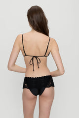 Shelly Crochet Shine Swim Skirt - Black