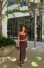 Willow Brown Lace Tank Top