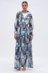 Living The Life Plaid Mesh Trench