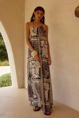CHANTELLE HALTER MAXI DRESS - HAVANNA BLACK