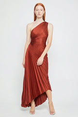 Megan | Asymmetric One Shoulder Midi Dress