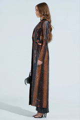 More Life Cutout Faux Leather Trench