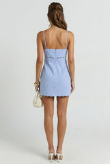 Lunch at Fashion Island Scallop Mini Dress