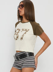 87 Classic Graphic Top White / Green