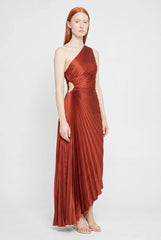 Megan | Asymmetric One Shoulder Midi Dress