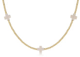 Choker Beaded - Signature Cross 2mm Gold - Off-White