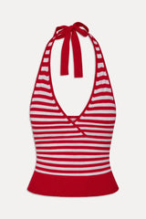 Dylan Knit Halter Top - South Hampton Stripe