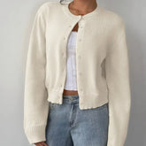 Women’S Cropped Button Cardigan – Soft Knit Layer For Everyday & Casual Wear