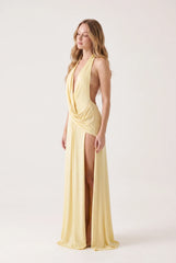 Megan | Halter Neck Backless Maxi Dress