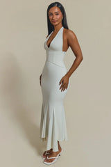The Gisele Corset Maxi Dress in White