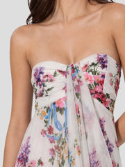 Boho Floral Print Chiffon Mini Dress