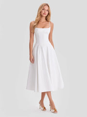 Cotton Broderie Anglaise Trim Midi Sundress