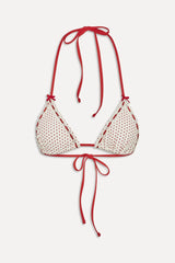 x BELLA HADID Nick Triangle Bikini Top - Strawberry Polka Dot