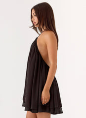 Alicelle Halter Mini Dress Brown