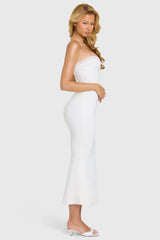 Modal Lace-Trim Midaxi Dress in Coconut