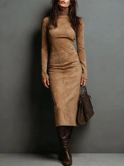 Emma - Elegant Long-Sleeve Midi Dress