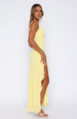 Tell Me Everything Maxi Dress Lemon