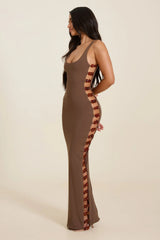 The Mya Maxi Dress in Brown