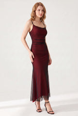 Megan | Black And Red Maxi Dress