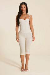 The Brielle Capri Bottoms in Off White