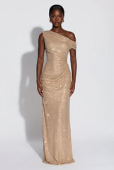Megan | Draped Gown Maxi Dress