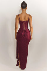 The Lexi Lace Corset Top in Plum