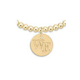 eCOLLEGIATE Classic Gold 3mm Bracelet - Wake Forest University Disc