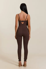 The Sculpt Jumpsuit in Brown