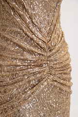 Megan | Glitter Mermaid Gold Maxi Dress