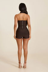 The Natalia Halter Neck Top in Brown