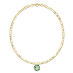 Classic Gold 2mm Bracelet - Reflection Small Charm - 08