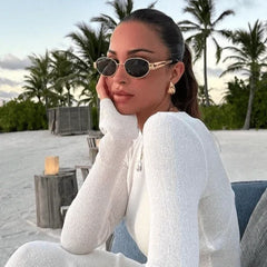Vintage Oval Lightweight Sunglasses