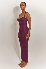 The Cinched Lace Corset in Plum