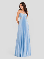 Halterneck Ruched Open Back Maxi Dress